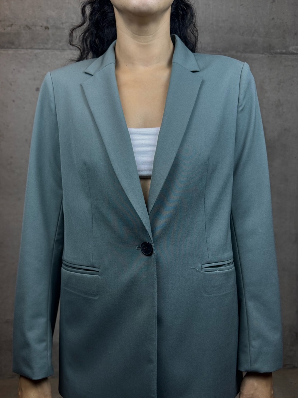 H&M Like New Small Women's Single-Button Teal Blazer Jacket